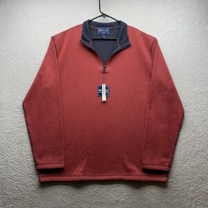 Charleston Threads Sweater Mens XL Reversible Red Gray 1/4 Zip South Carolina